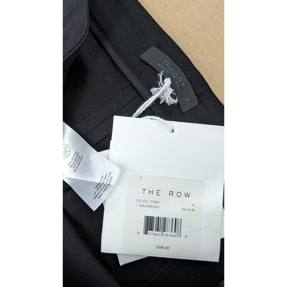 NWT $690 THE ROW Seloc Crop Stretch Cotton Straight Size 8 Dress Pants - Picture 7 of 10
